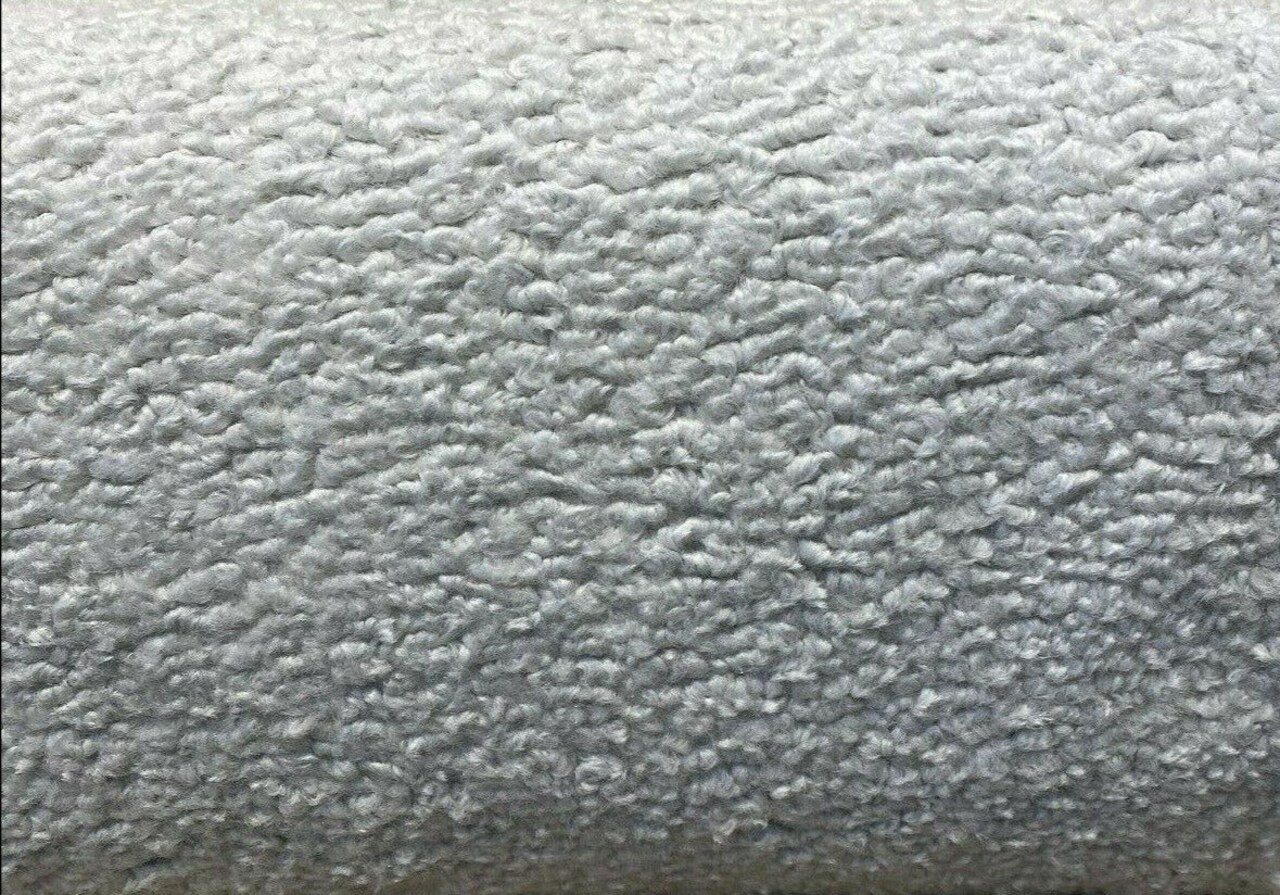 1 Yard Upholstery Faux Sheepskin Boucle Fabric Italian Silver 100% Polyester 60 Inch Width